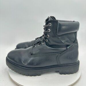 Timberland Pro Men Size 11.5W A1W6M Black Leather Wide Direct Attach Work Boot